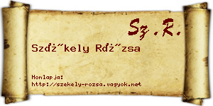 Székely Rózsa névjegykártya
